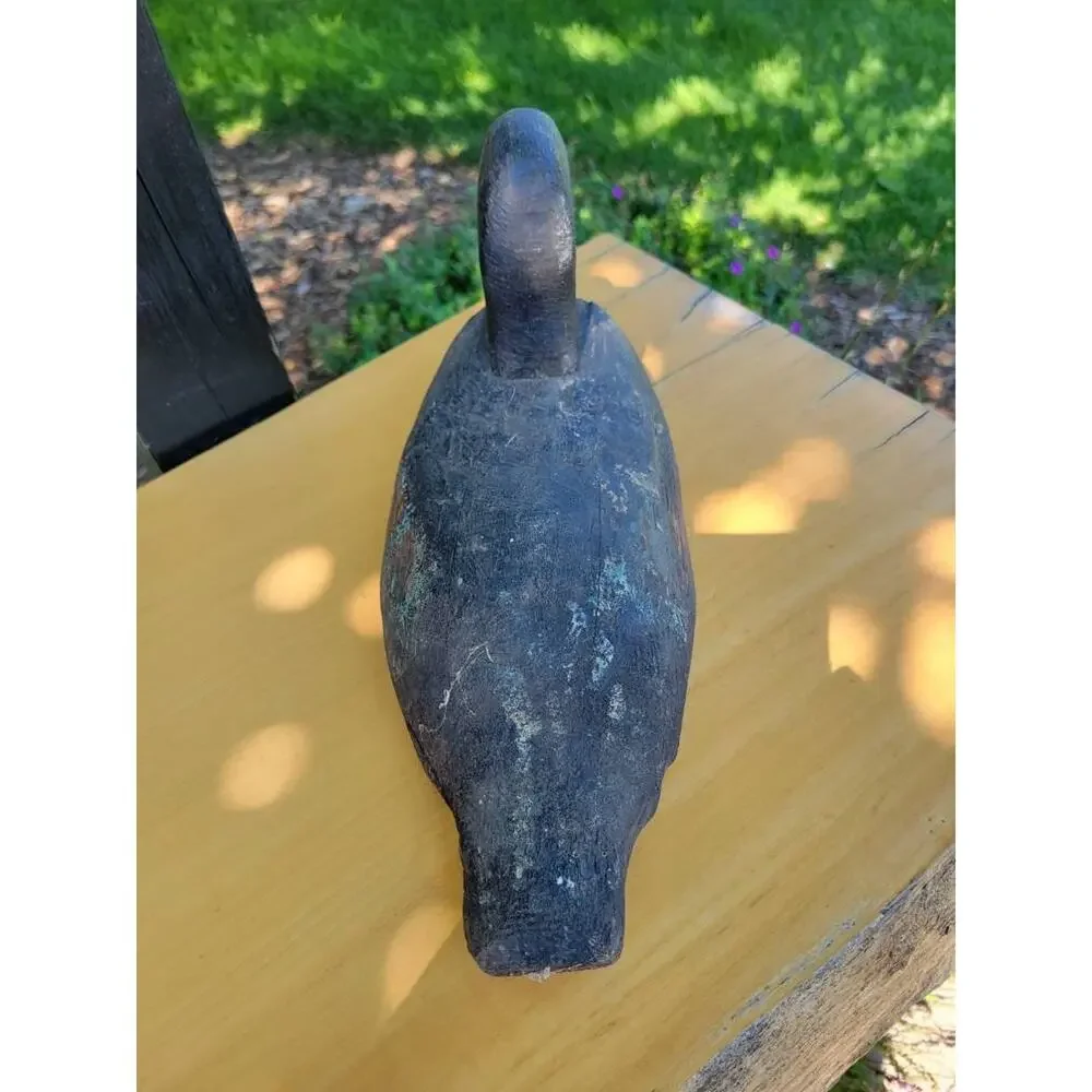 Vintage Duck Decoy, Wood Folk Art, Primitive Carved, Autumn Decor